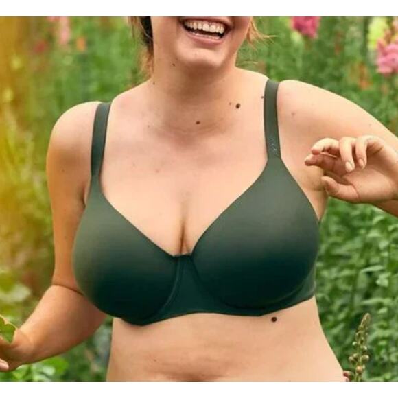 Aerie Real Free Full Coverage Green Adjustable Strap Bra Women's Size 34C - Picture 3 of 8